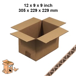 A4 Cardboard boxes</br> 12x9x9 single wall box